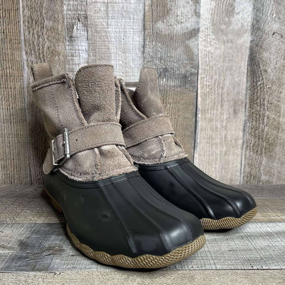 Womens Sperry Top-Sider Rip Water Brown Leather Waterproof Duck Boots Size 6 M